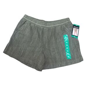 NWT Women's Green BRIGGS Linen Pull On Short Size XL